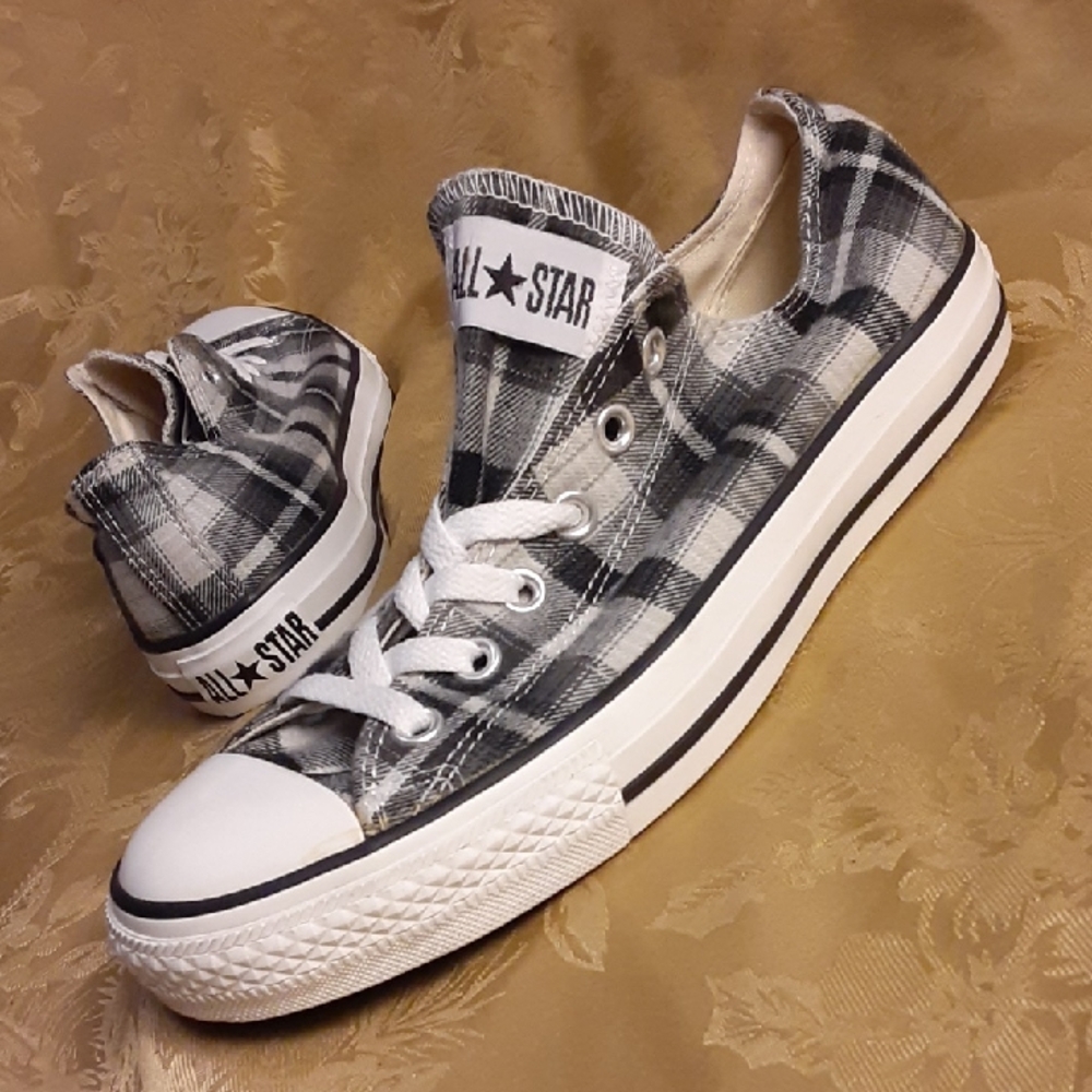 CONVERSE All Star Checkered Black and White Sneakers Women's 10.0 Men's 8.0